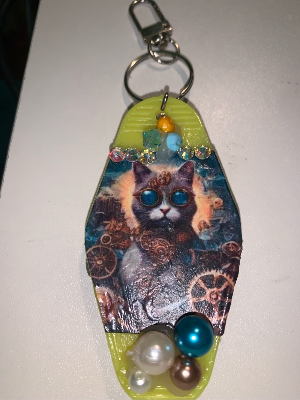 Handmade double sided purse/bag charm keychain